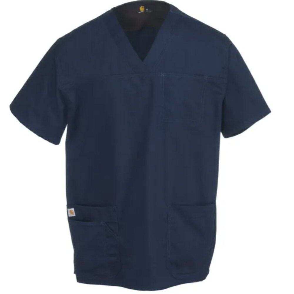 Carhartt Scrubs Men's Navy Blue Multi-Pocket Scrub Top size 3X